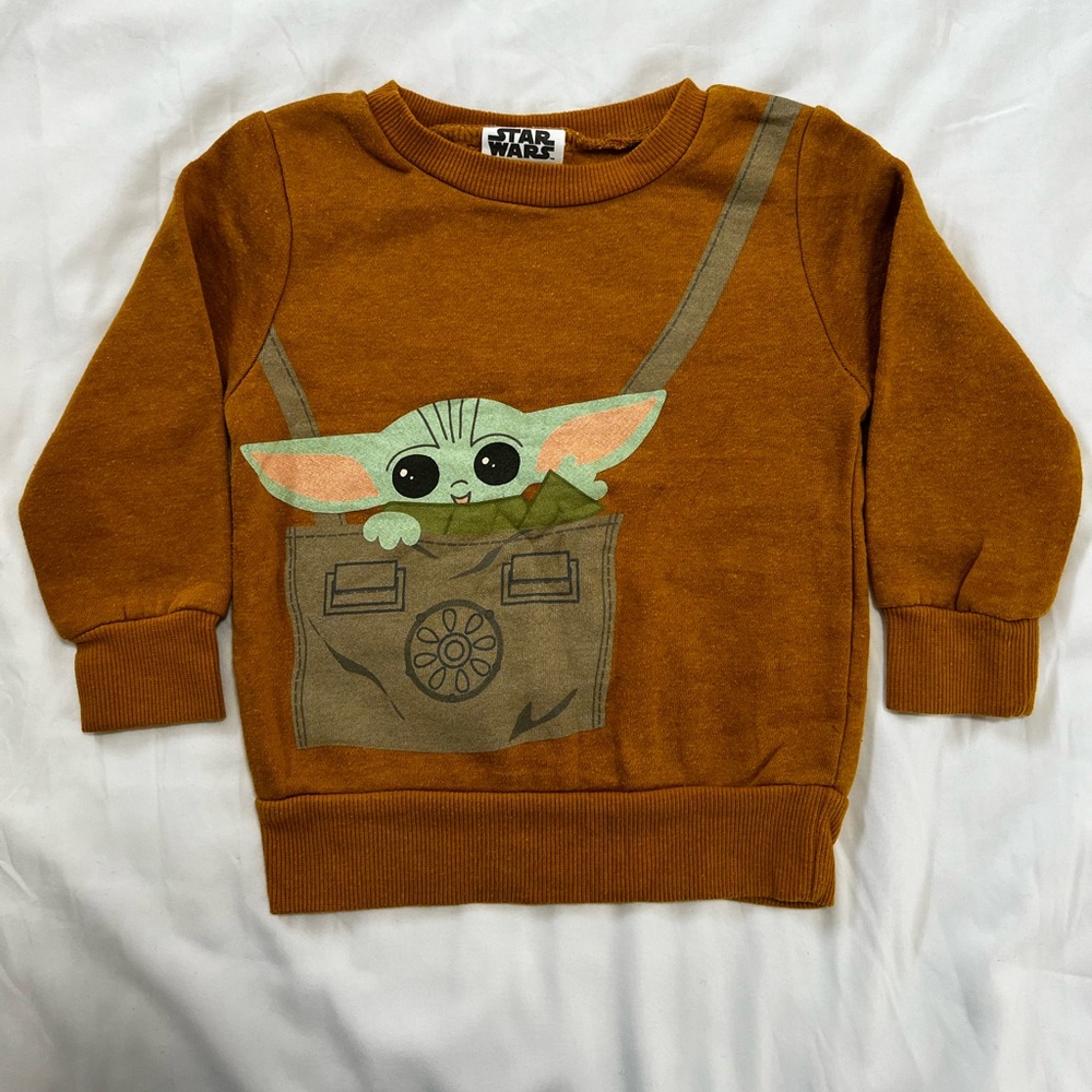 Baby Yoda character pull over sweater